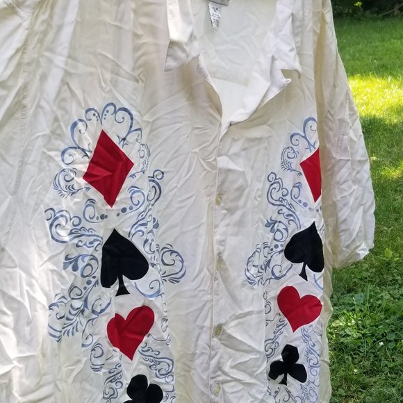 Profile : Vintage Hawaii Style 6x Big button up Shirt Poker - Picture 3 of 6